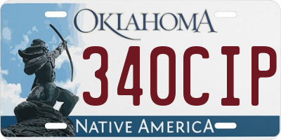 OK license plate 340CIP