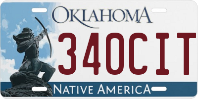 OK license plate 340CIT