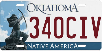 OK license plate 340CIV