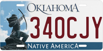 OK license plate 340CJY