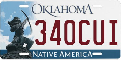 OK license plate 340CUI