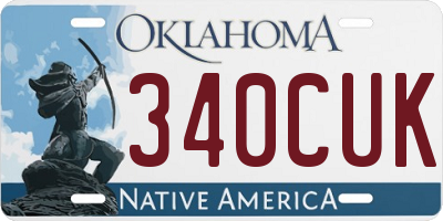 OK license plate 340CUK