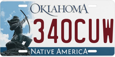 OK license plate 340CUW