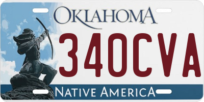 OK license plate 340CVA