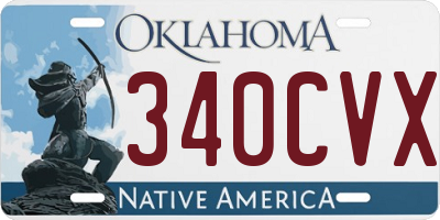 OK license plate 340CVX