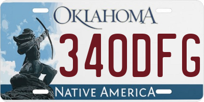 OK license plate 340DFG