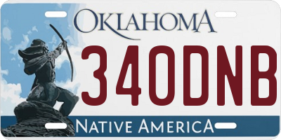OK license plate 340DNB