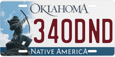 OK license plate 340DND