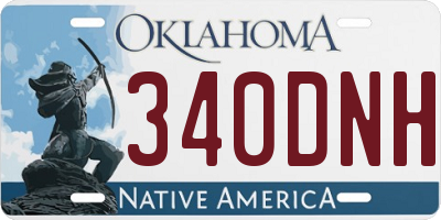 OK license plate 340DNH