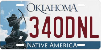 OK license plate 340DNL