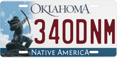 OK license plate 340DNM