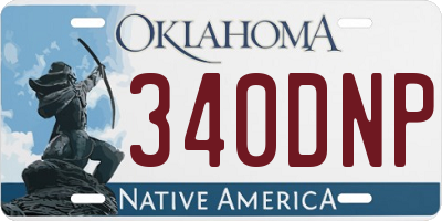 OK license plate 340DNP