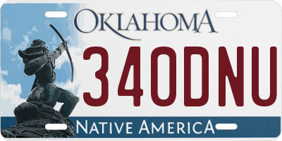 OK license plate 340DNU