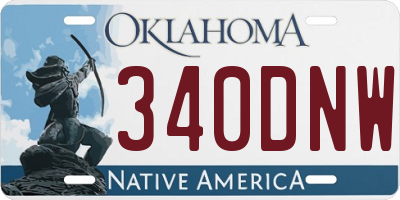 OK license plate 340DNW