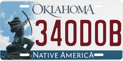 OK license plate 340DOB