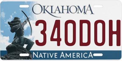 OK license plate 340DOH