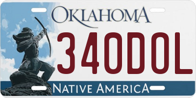 OK license plate 340DOL