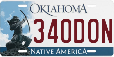 OK license plate 340DON