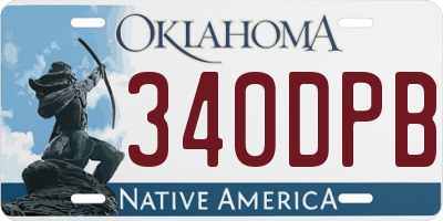 OK license plate 340DPB