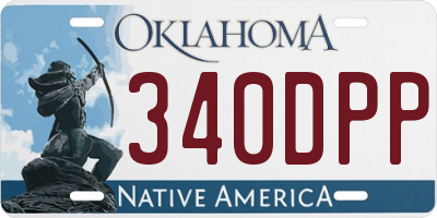 OK license plate 340DPP