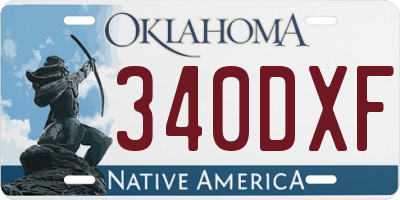OK license plate 340DXF