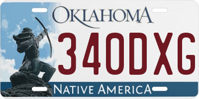 OK license plate 340DXG