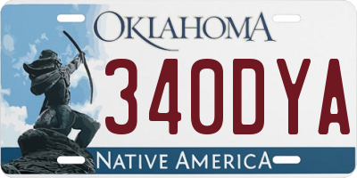 OK license plate 340DYA