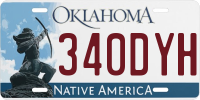 OK license plate 340DYH