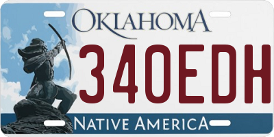 OK license plate 340EDH