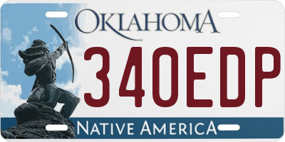 OK license plate 340EDP