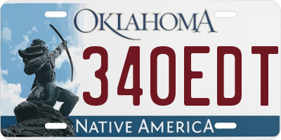 OK license plate 340EDT