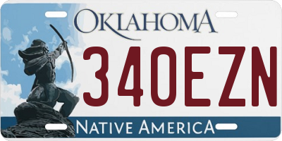 OK license plate 340EZN
