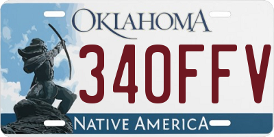 OK license plate 340FFV