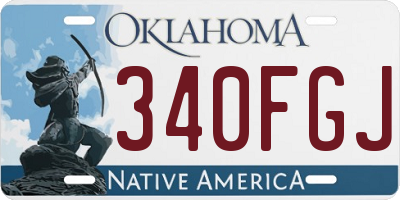 OK license plate 340FGJ
