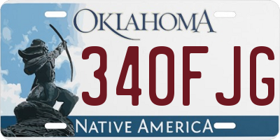 OK license plate 340FJG