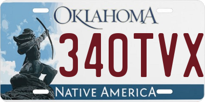 OK license plate 340TVX