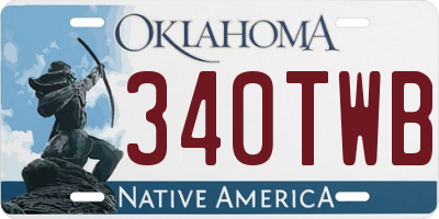 OK license plate 340TWB