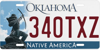 OK license plate 340TXZ