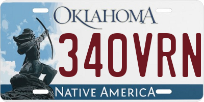 OK license plate 340VRN