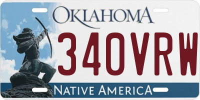OK license plate 340VRW
