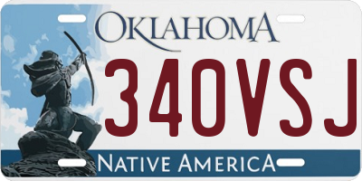 OK license plate 340VSJ