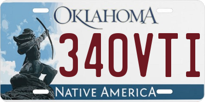 OK license plate 340VTI