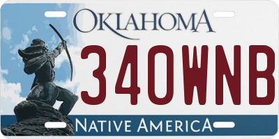 OK license plate 340WNB
