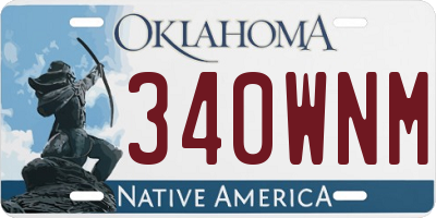 OK license plate 340WNM