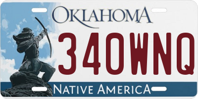 OK license plate 340WNQ