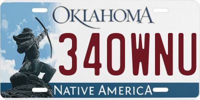OK license plate 340WNU