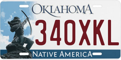 OK license plate 340XKL