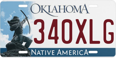 OK license plate 340XLG