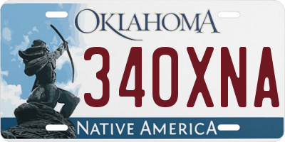OK license plate 340XNA
