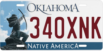 OK license plate 340XNK